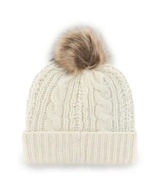 Cleveland Browns - White Meeko Cuff Knit Women's With Pom, 47 Brand
