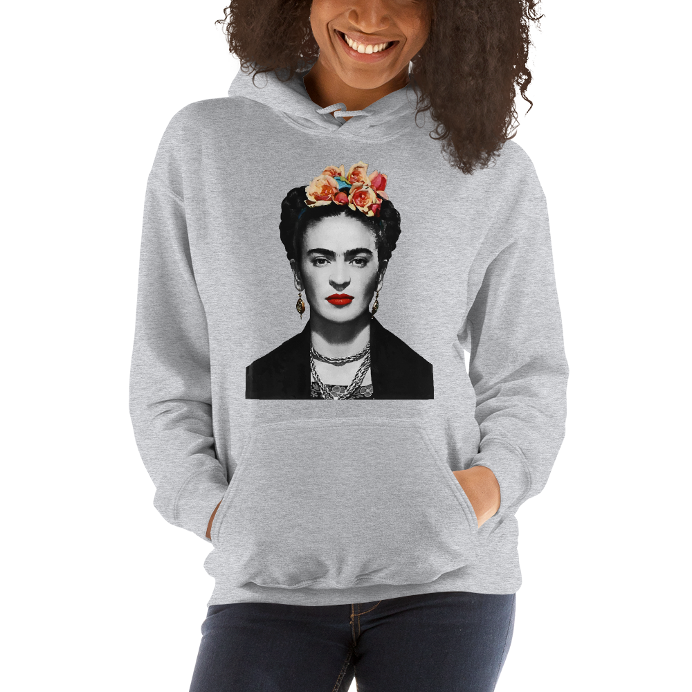 Frida Kahlo With Flowers Poster Artwork Unisex Hoodie
