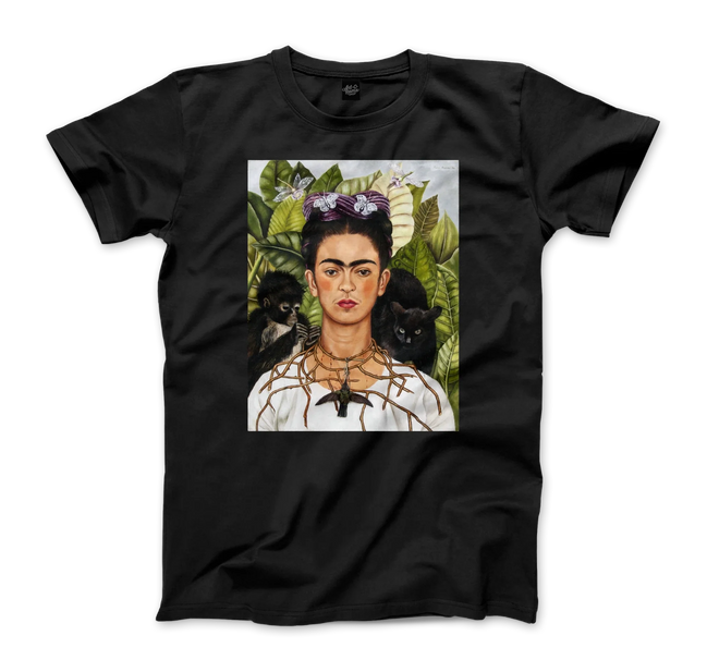 Frida Kahlo Self-Portrait With Thorn Necklace and Hummingbird Art T-Shirt