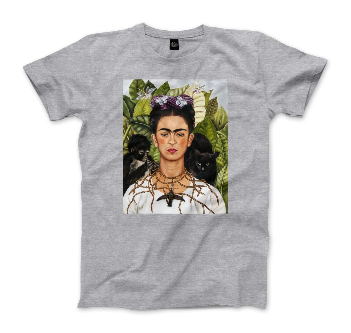 Frida Kahlo Self-Portrait With Thorn Necklace and Hummingbird Art T-Shirt