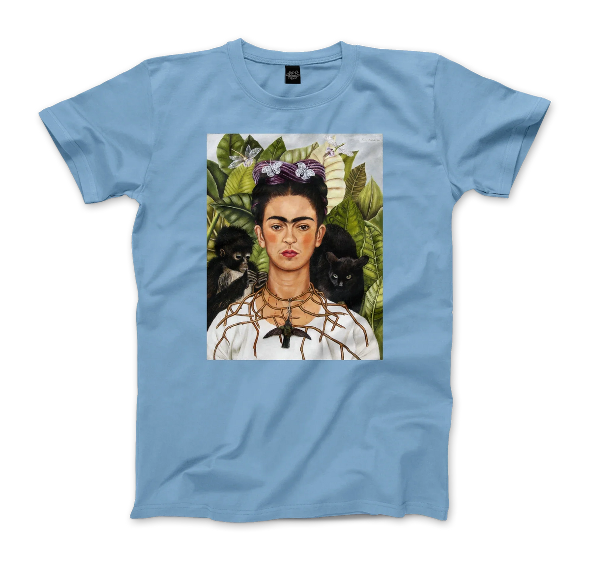 Frida Kahlo Self-Portrait With Thorn Necklace and Hummingbird Art T-Shirt