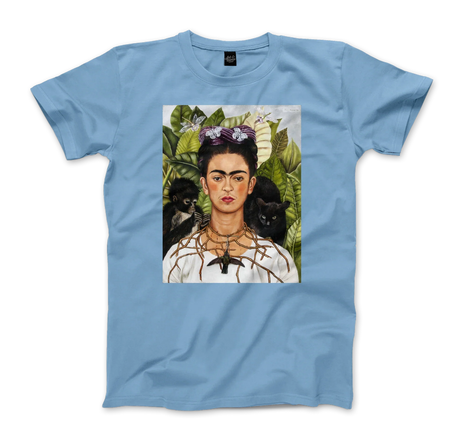 Frida Kahlo Self-Portrait With Thorn Necklace and Hummingbird Art T-Shirt