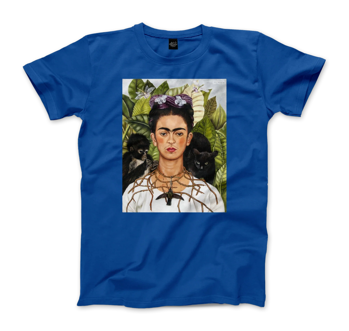Frida Kahlo Self-Portrait With Thorn Necklace and Hummingbird Art T-Shirt