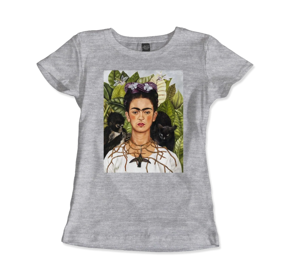 Frida Kahlo Self-Portrait With Thorn Necklace and Hummingbird Art T-Shirt