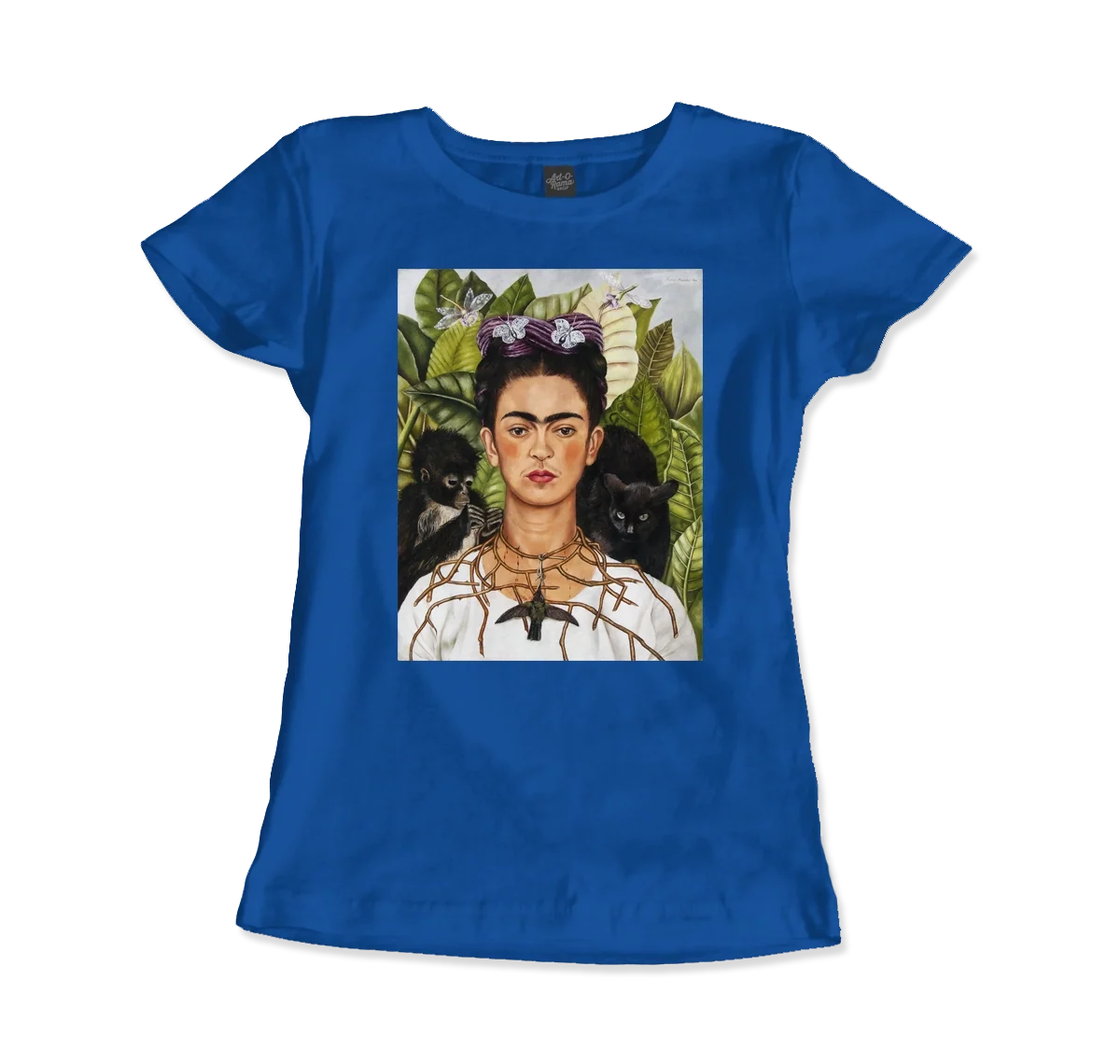 Frida Kahlo Self-Portrait With Thorn Necklace and Hummingbird Art T-Shirt