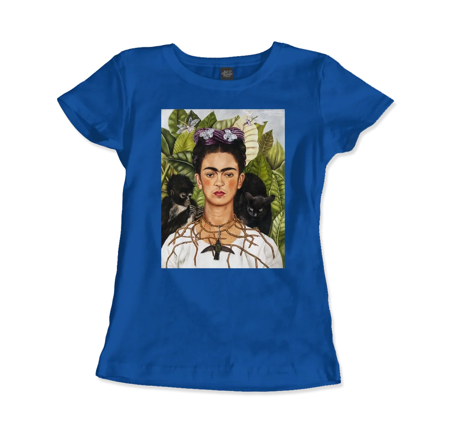 Frida Kahlo Self-Portrait With Thorn Necklace and Hummingbird Art T-Shirt