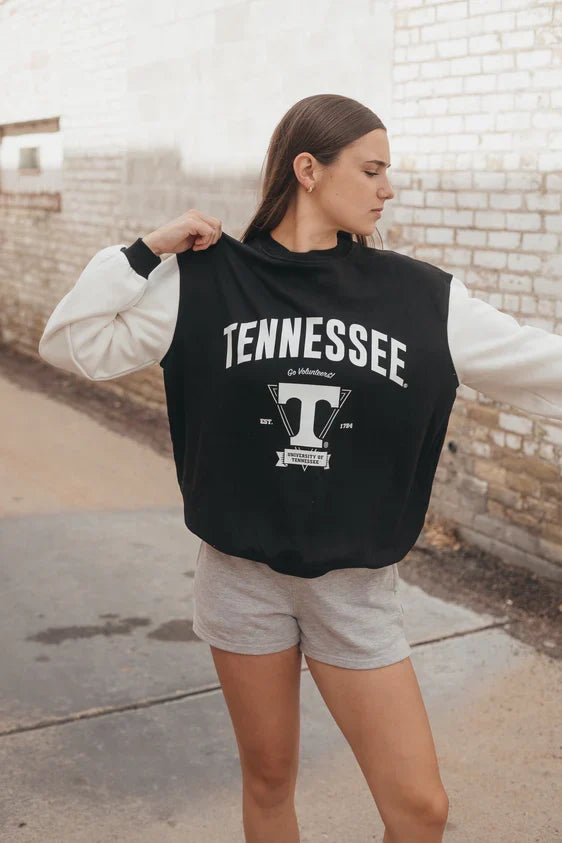 Tennessee Volunteers - NCAA Taylor Triangle Colorblock Crewneck Long Sleeve
