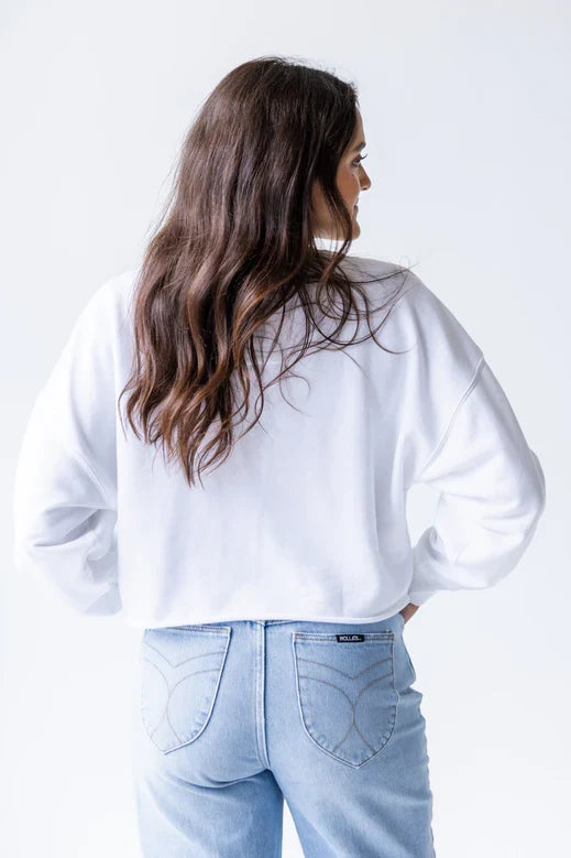 North Carolina Tar Heels - NCAA Perkins Chenille Cropped Sleeve Crew Women's Long Sleeve