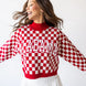 Alabama Crimson Tide - NCAA Checkerboard Cropped Crew-Neck Sweater
