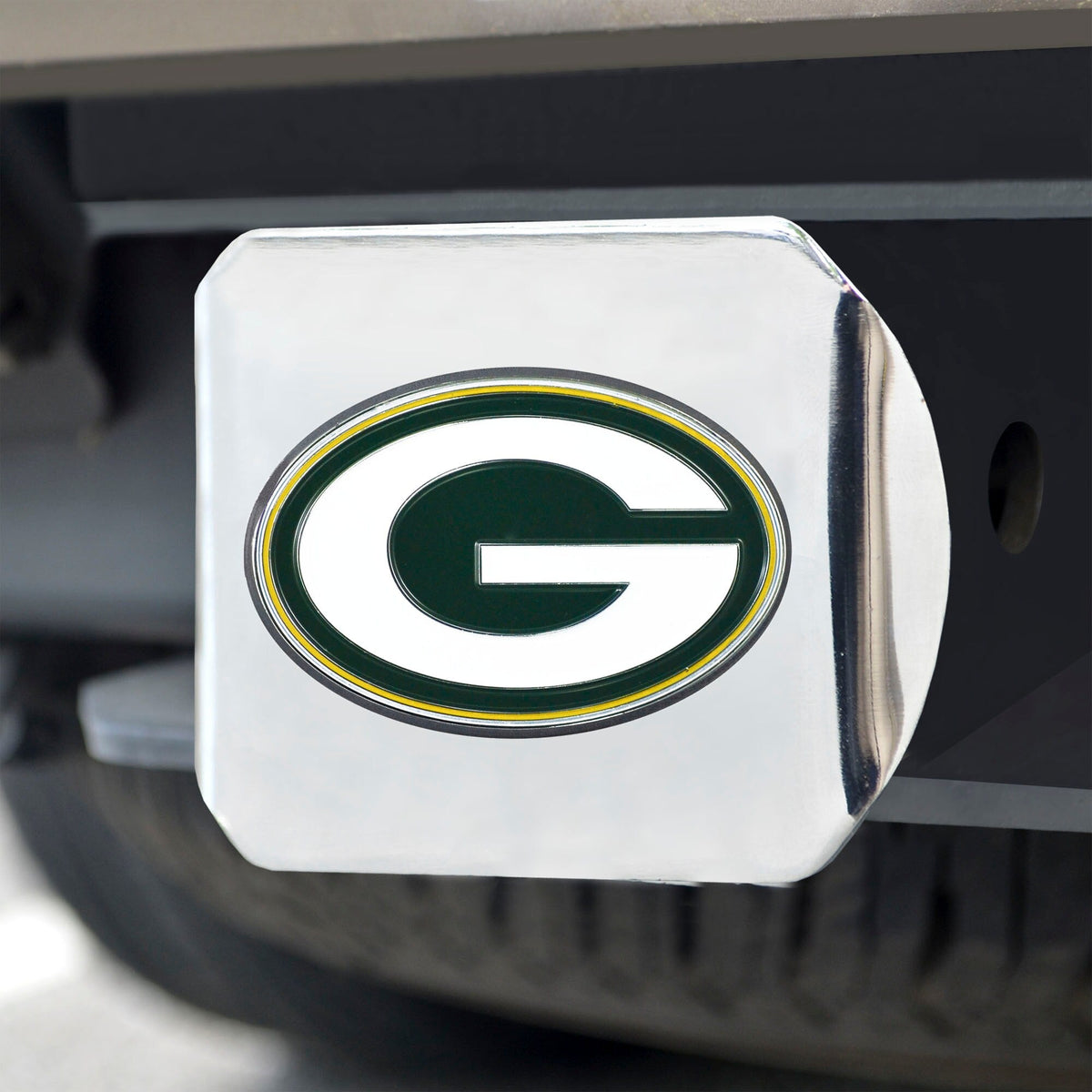 Green Bay Packers - Color on Chrome Hitch Cover