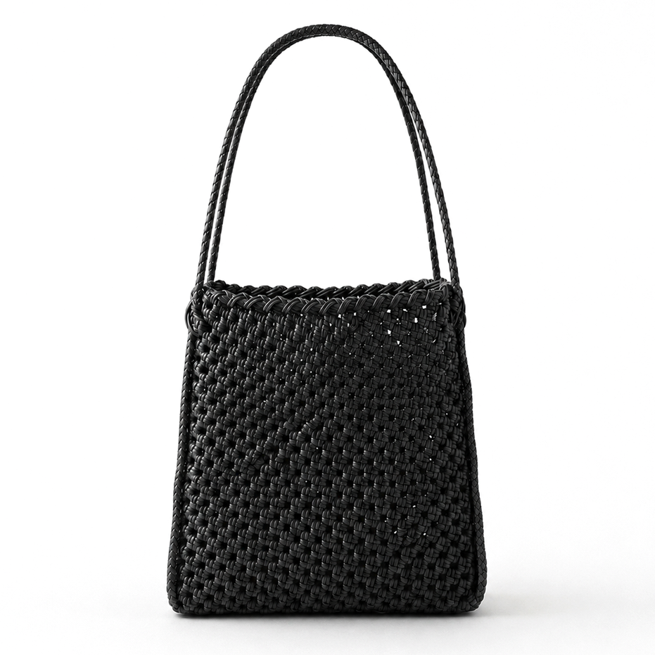 Julian Recycled Market Tote Bag in Black