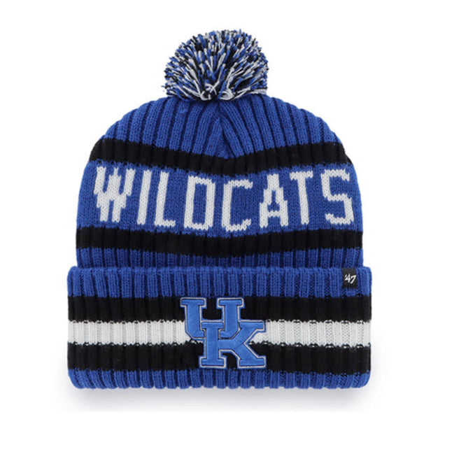 Kentucky Wildcats - NCAA Royal Bering Cuff Knit Beanie With Pom, 47 Brand