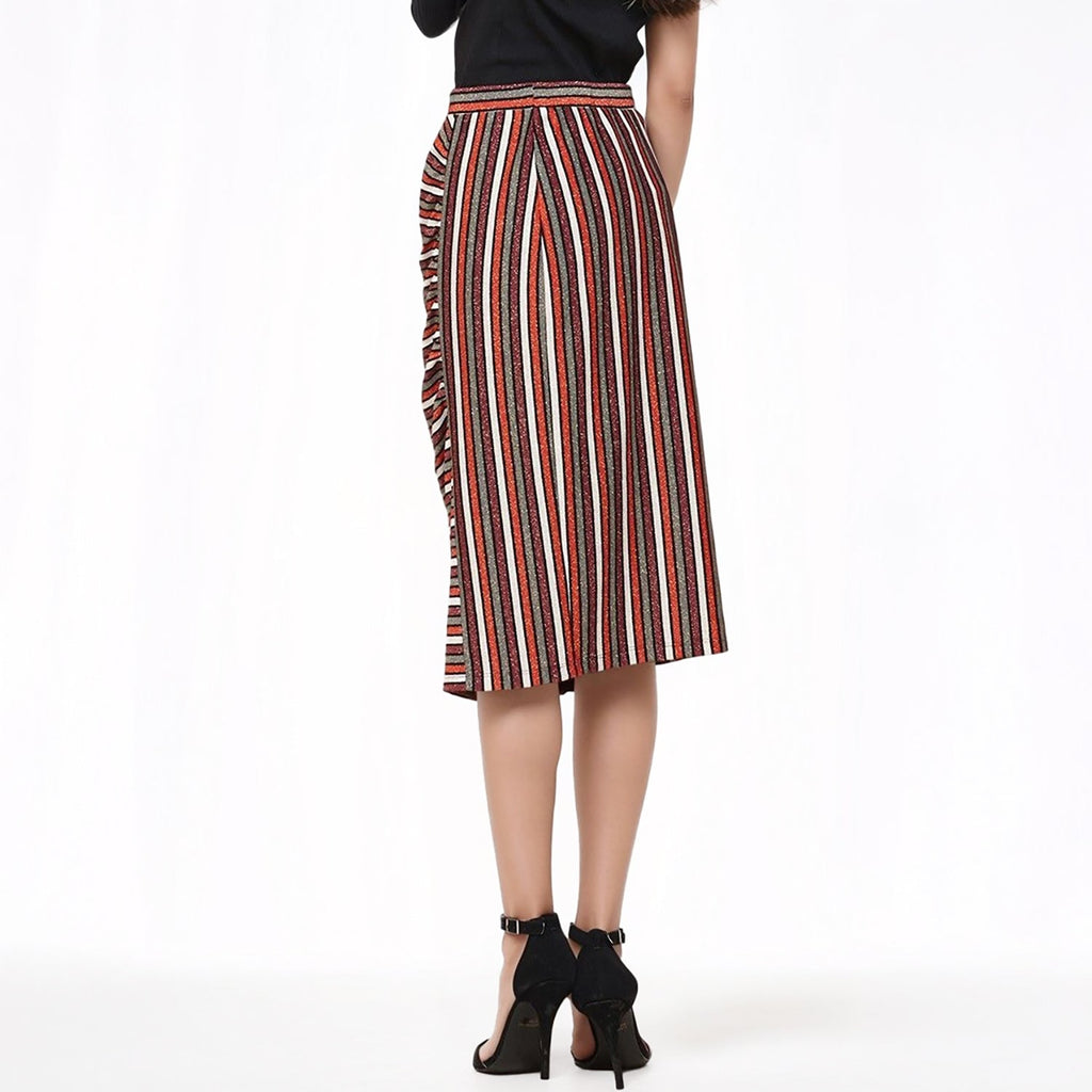 Pleione Gathered Multi Print Midi Skirt