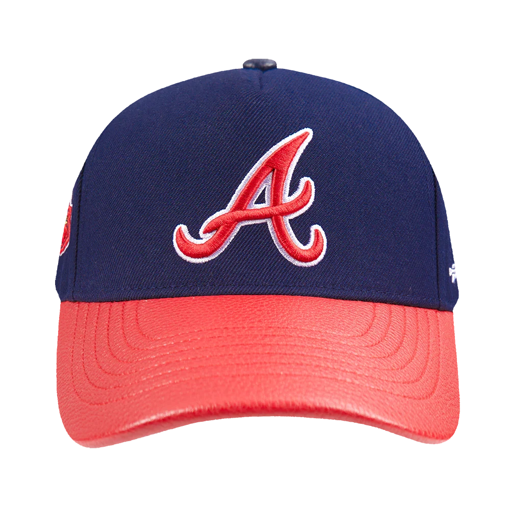 Atlanta Braves - MLB City Ransom Leather Pinch Front Strapback Hat