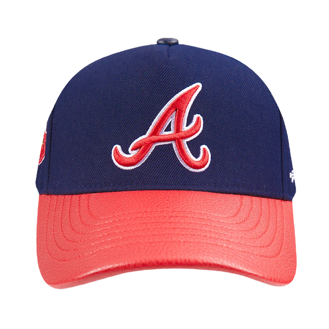Atlanta Braves - MLB City Ransom Leather Pinch Front Strapback Hat