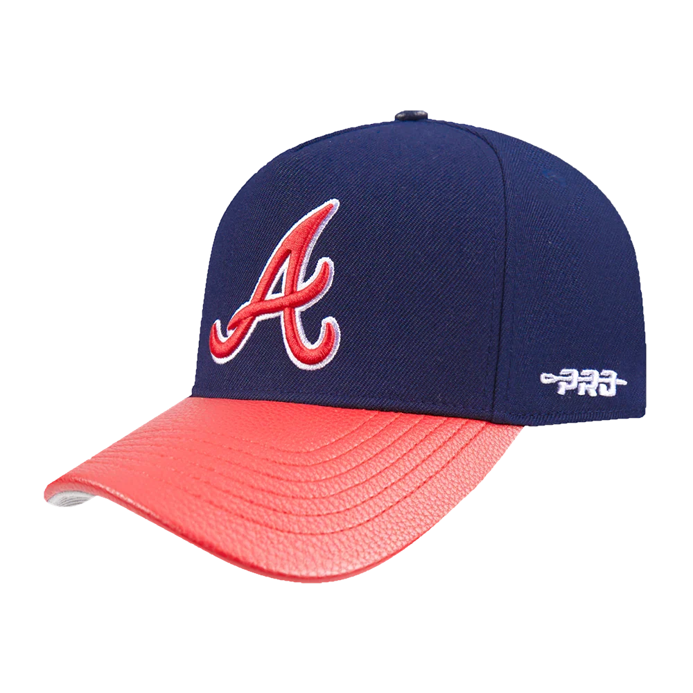 Atlanta Braves - MLB City Ransom Leather Pinch Front Strapback Hat