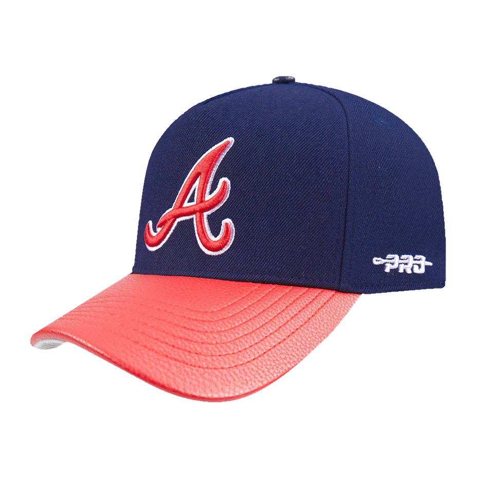 Atlanta Braves - MLB City Ransom Leather Pinch Front Strapback Hat