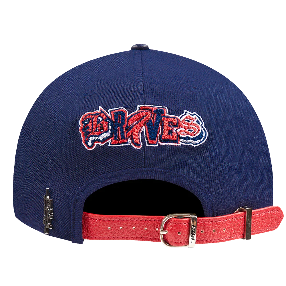 Atlanta Braves - MLB City Ransom Leather Pinch Front Strapback Hat
