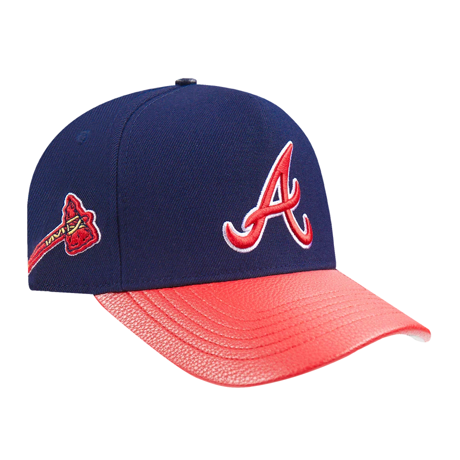 Atlanta Braves - MLB City Ransom Leather Pinch Front Strapback Hat