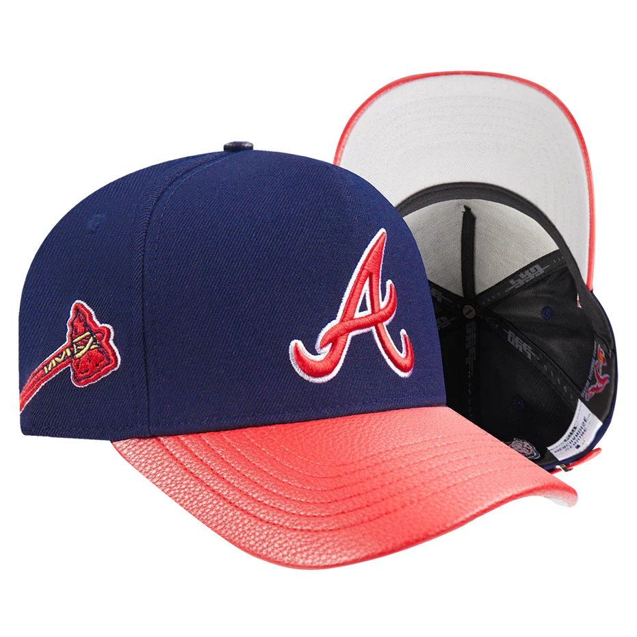 Atlanta Braves - MLB City Ransom Leather Pinch Front Strapback Hat