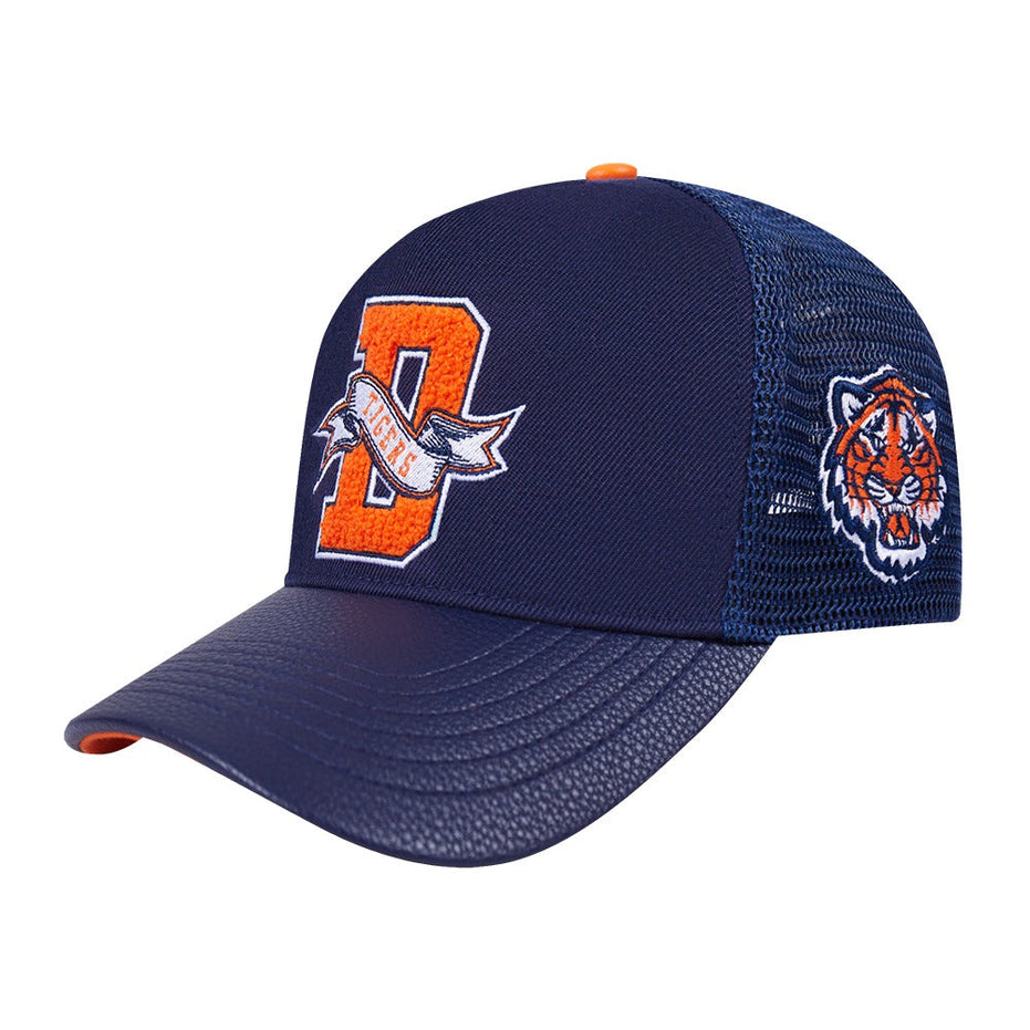 Detroit Tigers - MLB Team Pennants M Pinch Front Trucker Leather Hat