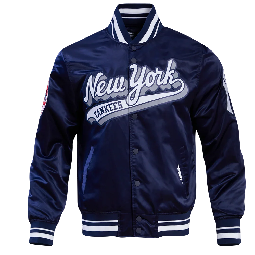 New York Yankees - MLB Script Tail Men's Rib Satin Jacket