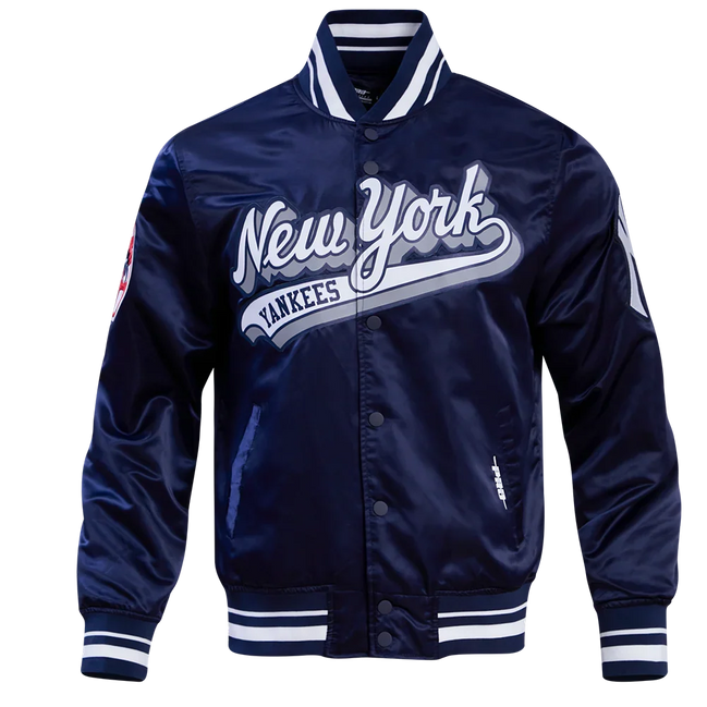 New York Yankees - MLB Script Tail Men's Rib Satin Jacket
