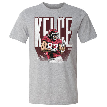 Kansas City Chief - Travis Kelce Dance Bold WHT Heather Gray Adult T-Shirt