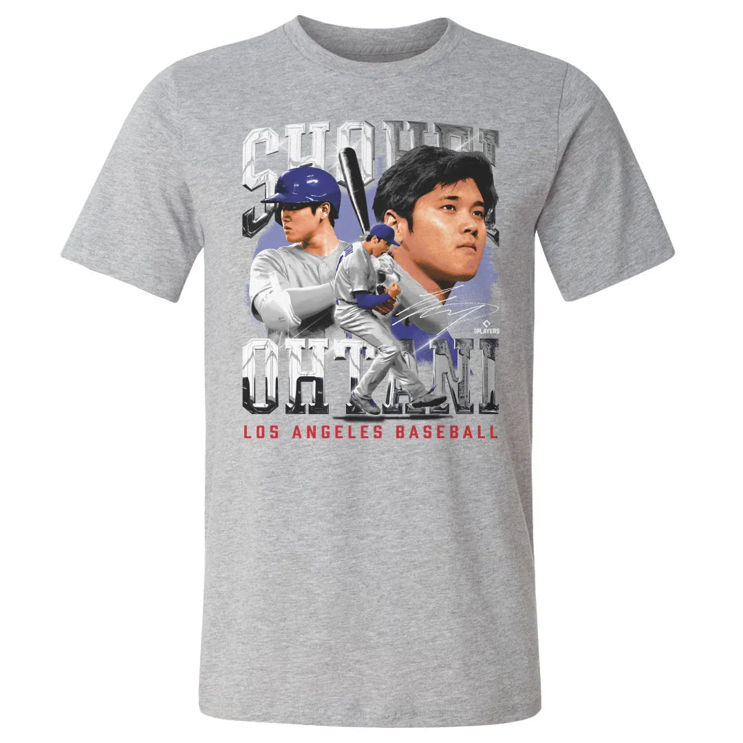 Los Angeles Dodgers - Shohei Ohtani Vintage Heather Gray Adult T-Shirt