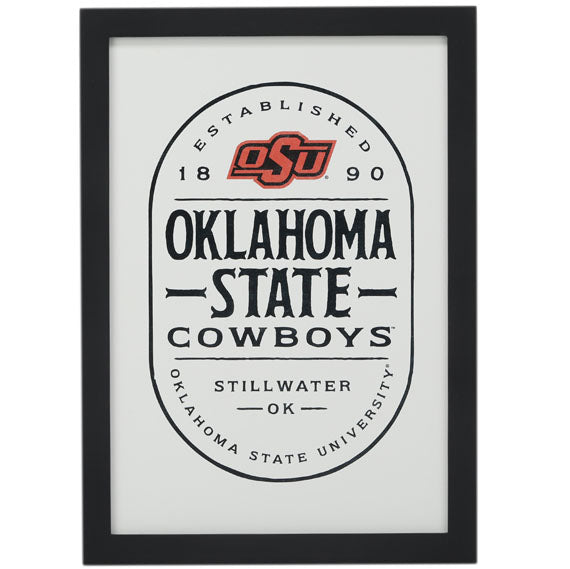 Oklahoma State University - Badge Framed Wood Wall Decor