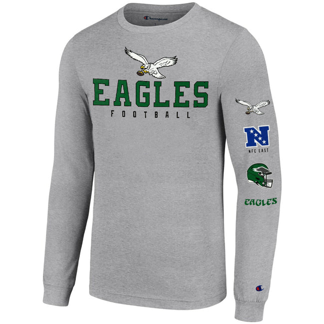 Philadelphia Eagles - NFL Mascot Logo Over Straight, Helmet & Eagles Wordmark Long Sleeve