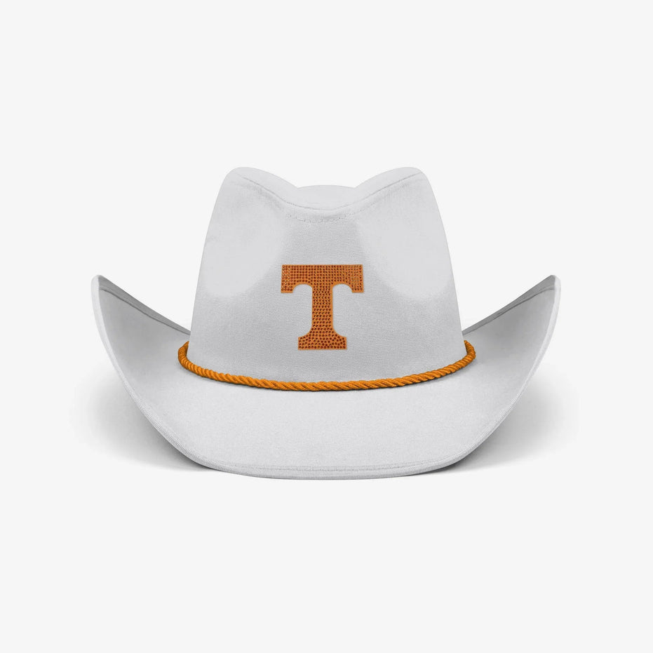 Tennessee Volunteers - White Rhinestone Logo Cowboy Hat
