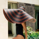 The Solana Oversized Striped Straw Hat in Brown & Black