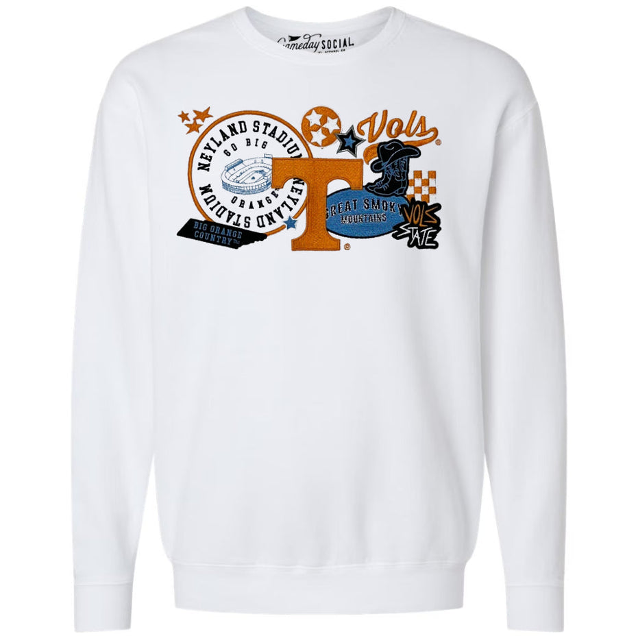 Tennessee Volunteers - NCAA Layer Patch LAN Crewneck Long Sleeve