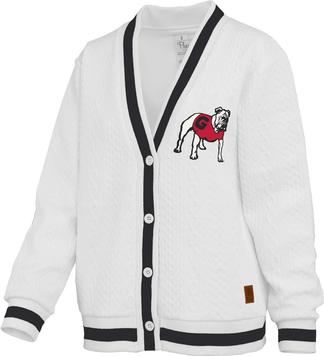 Georgia Bulldogs "North Fork Watertown" - Chunky-Weave Knit 4- Button Cardigan Long Sleeve