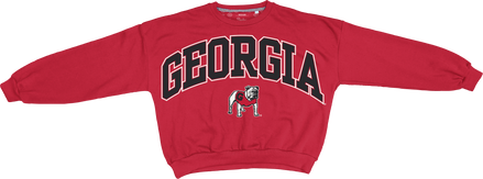 Georgia Bulldogs "Deep Basic Arch Logo Sweeper" - Long-Sleeve Crew-Neck Blousant Oversized Fleece