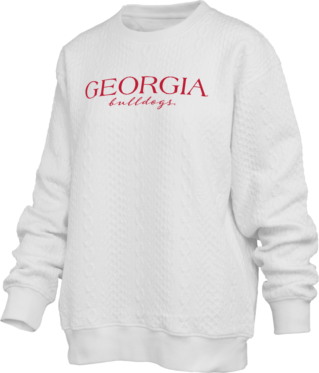 Georgia Bulldogs "Champagne Brandberg" - Crew-Neck Chunky Fleece Long Sleeve