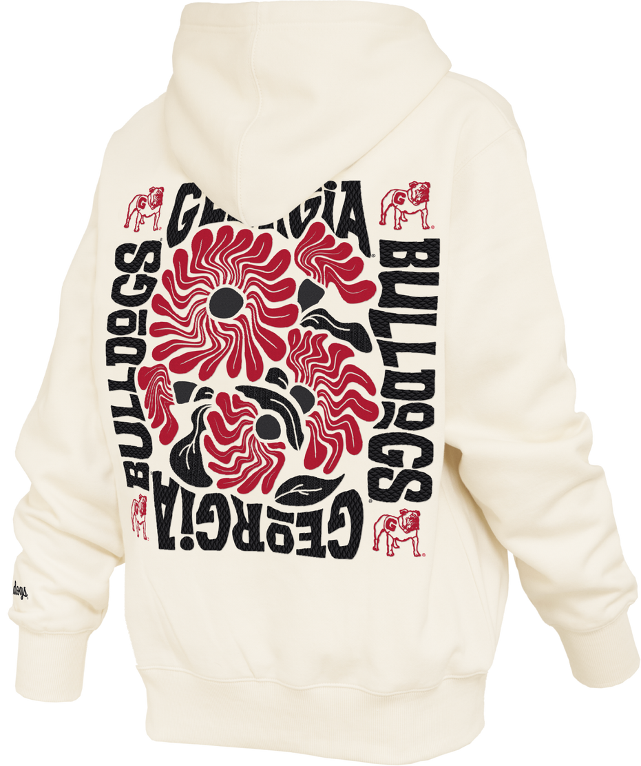 Georgia Bulldogs - "Elena Janise" Reverse Weave Fleece Oversize Hoodie