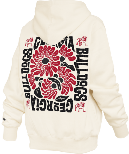 Georgia Bulldogs - "Elena Janise" Reverse Weave Fleece Oversize Hoodie