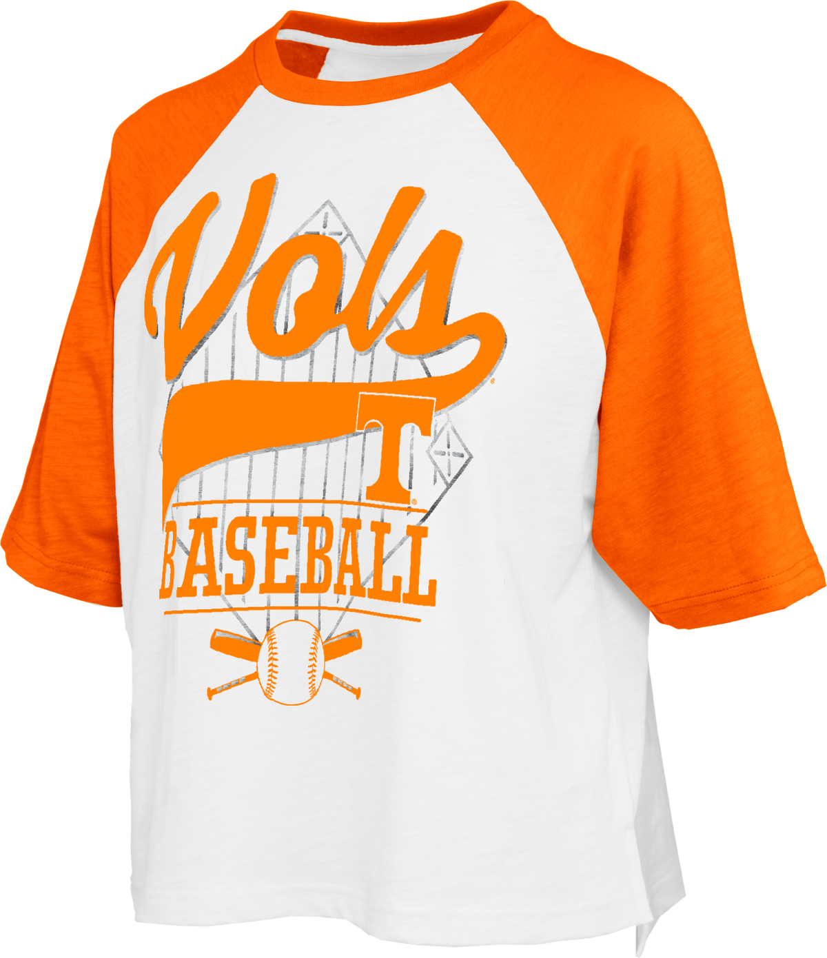 Tennessee Volunteers - Rounder Short Sleeve Crew-Neck Waist-Length Oversized Slub Top T-Shirt