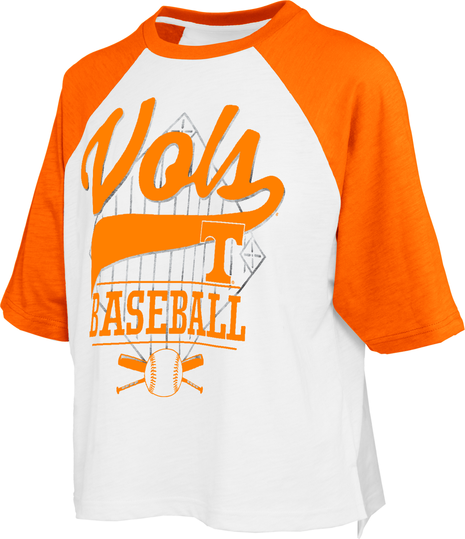 Tennessee Volunteers - Rounder Short Sleeve Crew-Neck Waist-Length Oversized Slub Top T-Shirt