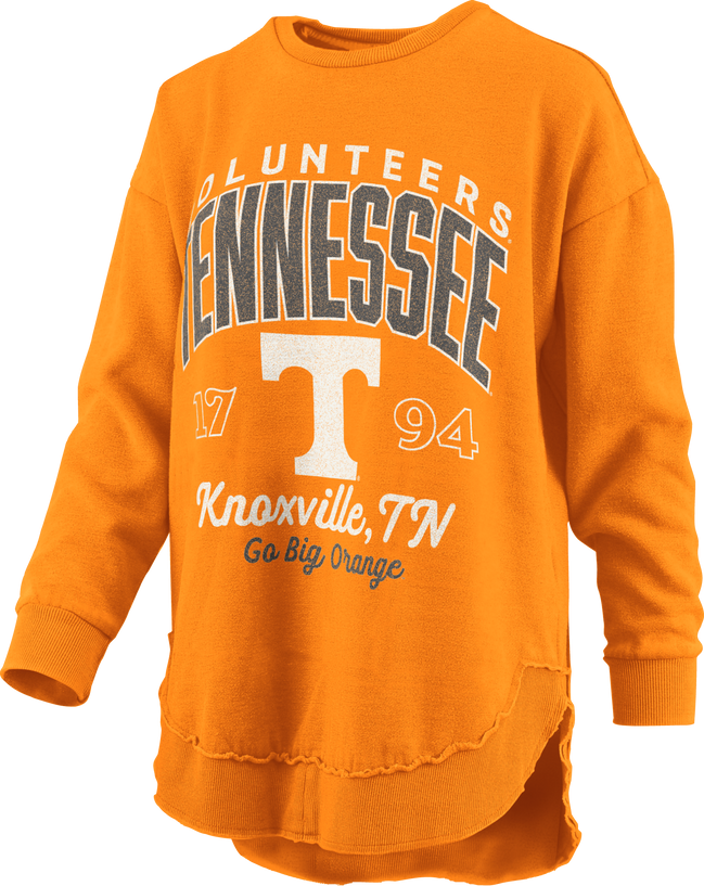 Tennessee Volunteers "Corvallis" - Crew-Neck Rounded-Bottom Hi-Lo Peached Fleece Long-Sleeve