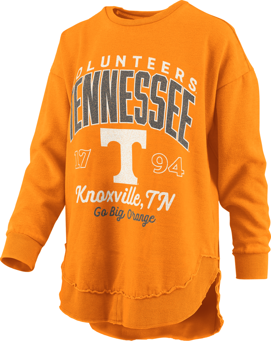 Tennessee Volunteers "Corvallis" - Crew-Neck Rounded-Bottom Hi-Lo Peached Fleece Long-Sleeve