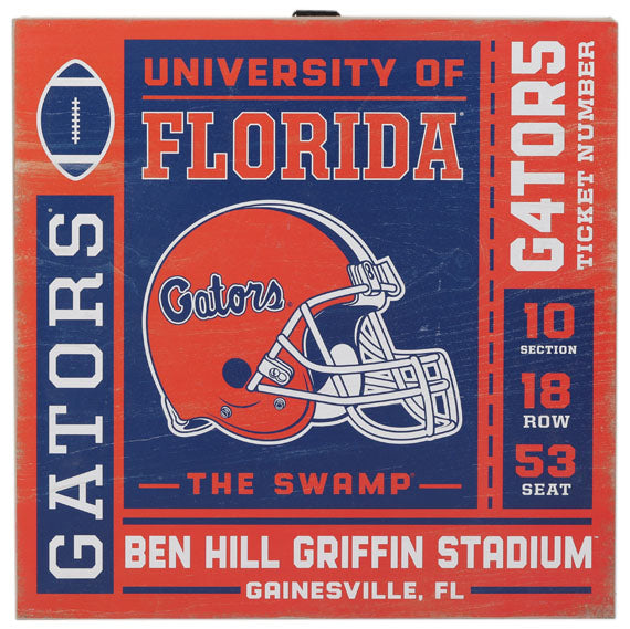 Florida Gators - Ticket Wood Wall Decor