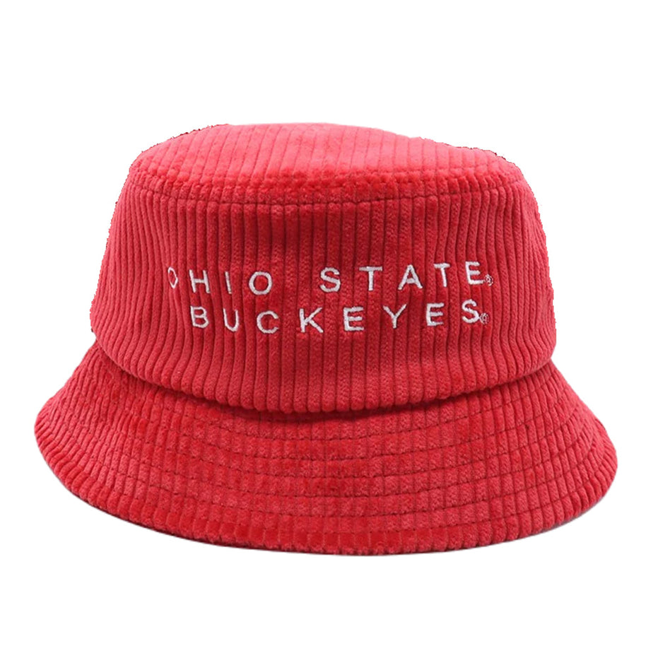 Ohio State Buckeyes - Simple Embroidery Corded Bucket Hat