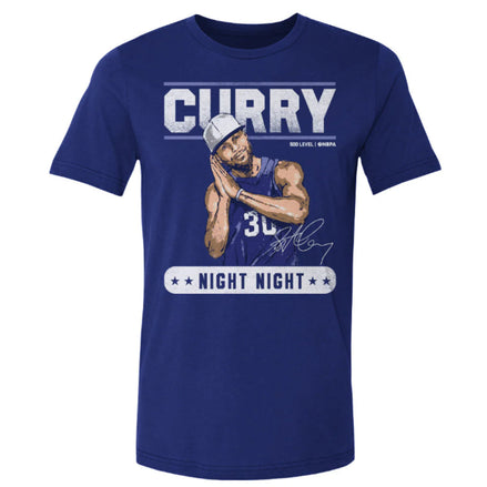 Golden State NBA - Steph Curry Night Night Royal Blue Adult T-Shirt