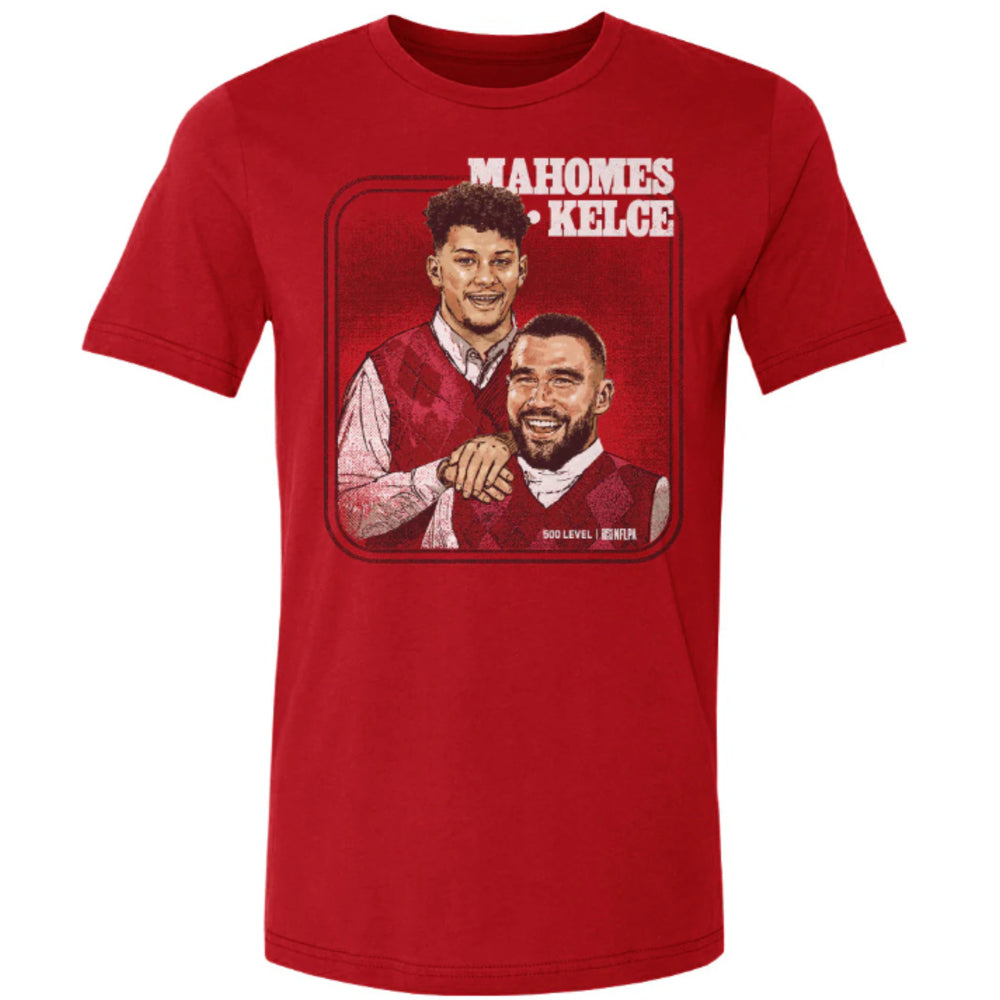 Kansas City Chief Step Brothers - Patrick Mahomes & Travis Kelce WHT Red Adult T-Shirt