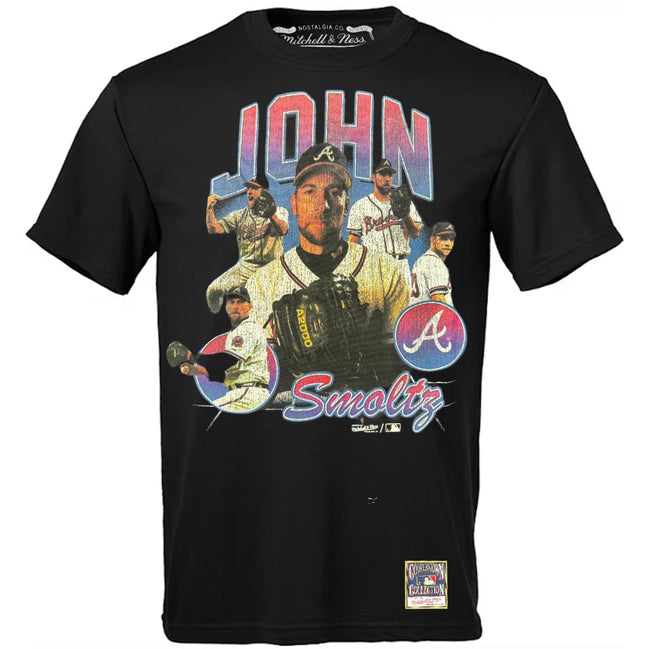 Atlanta Braves - MLB John Smoltz Bootleg Black Short Sleeve T-Shirt