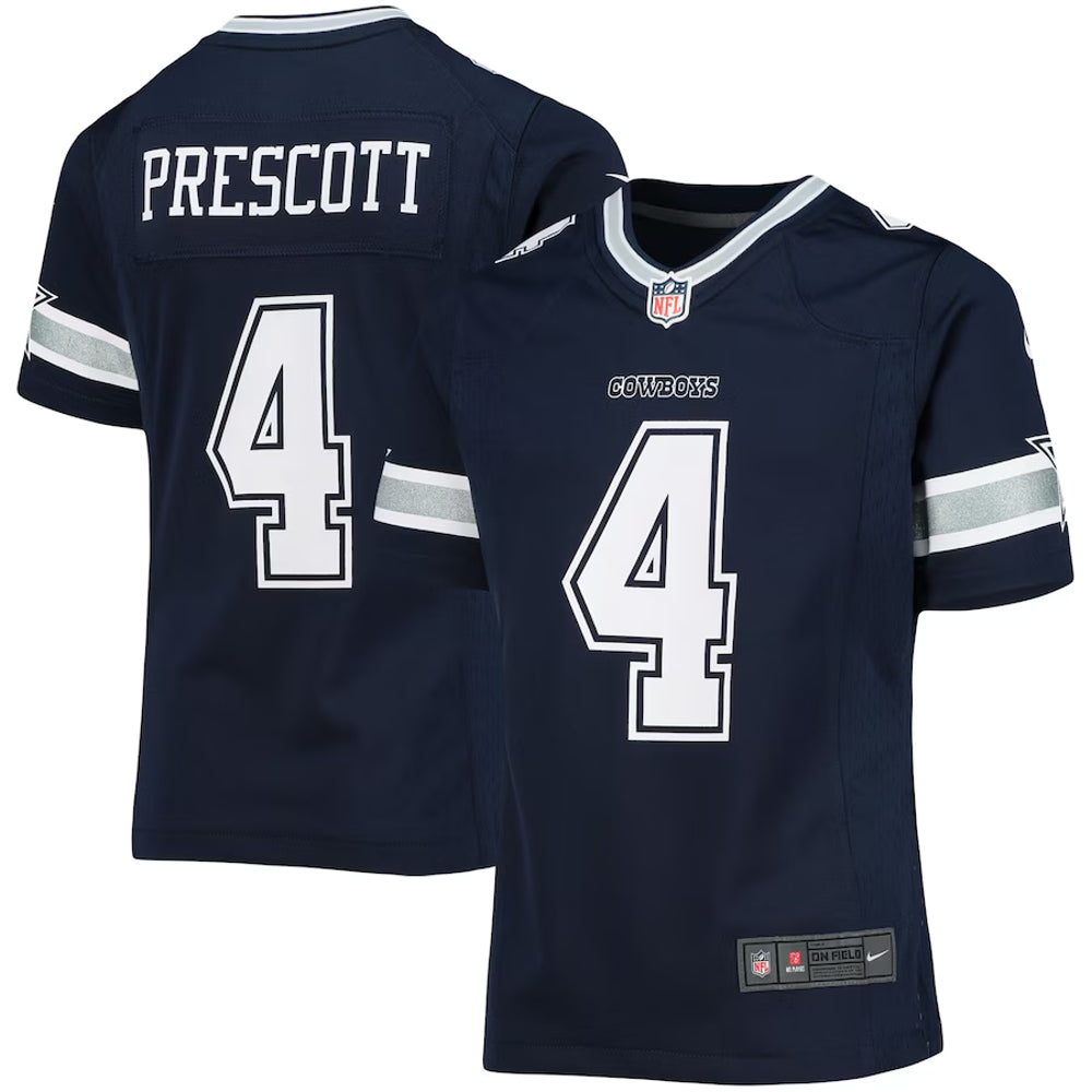 Dallas Cowboys - Dak Prescott #4 Nike Navy Game Replica Kids Jersey