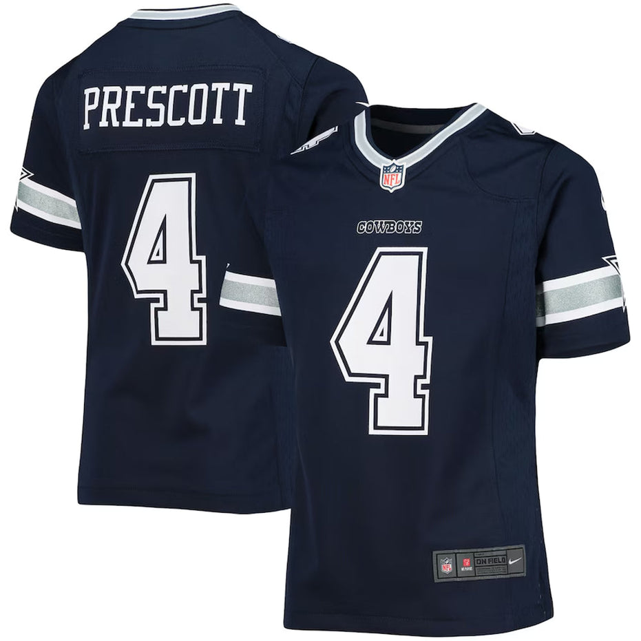 Dallas Cowboys - Dak Prescott #4 Nike Navy Game Replica Kids Jersey